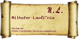 Milhofer Lavínia névjegykártya